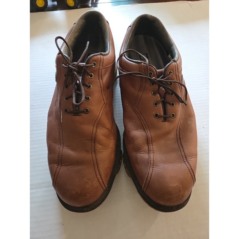 FootJoy DryJoys Tour Mens‎ Leather Golf Shoes Spikes 10.5 M Brown Waterproof...